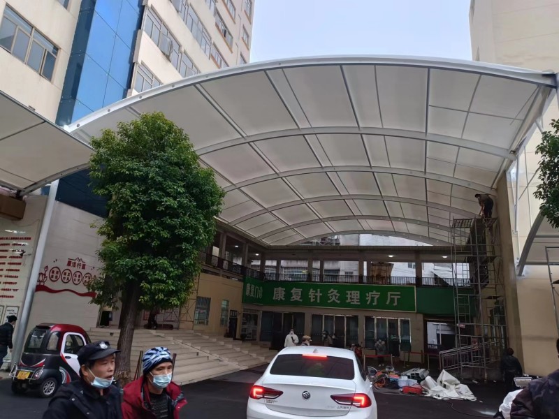 涟水县推拉雨棚定制厂家，仓库通道、卸货区移动伸缩棚搭建-2